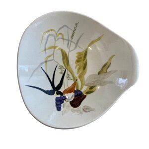 Vintage Redwing Pottery Handpainted Leaf & Berry Dish - Vintage Ceramic Decor -